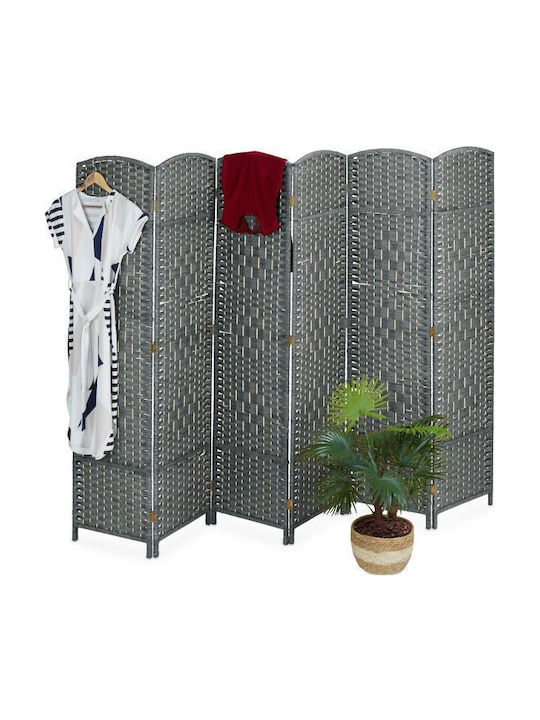 Relaxdays Decorativ Paravan din Rattan cu 6 Panouri 241x170cm