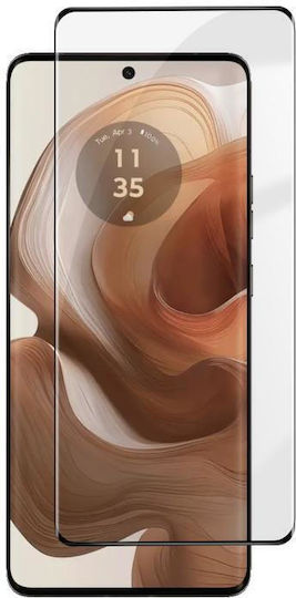 Motorola Edge 50 Ultra Kalebol Извит Високо-Алуминиев Екранен Принт Пълно Покритие Анти-Отпечатък Черна Рамка HD Закалено Стъкло Филм
