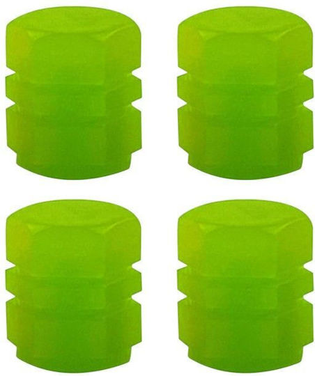 Car Tire Valve Caps Green 4pcs