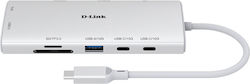 D-Link USB-Hub 10 Anschlüsse (USB-C) + LAN DUP-A01