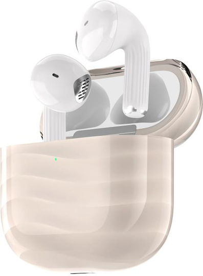 XO G41 Earbud Bluetooth хендсфри Слушалки с Устойчивост на Пот и Кутийка за Зареждане Бежов