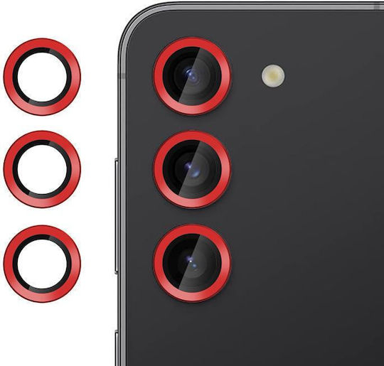 Kalebol Camera Protection Tempered Glass Red for the Samsung Galaxy S23+ 5G