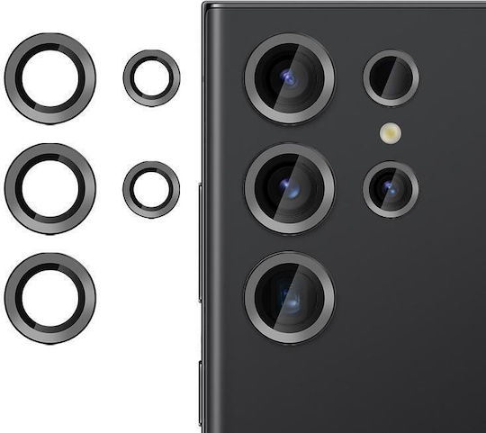 Kalebol Camera Protection Tempered Glass Black for the Samsung Galaxy S22 Ultra 5G