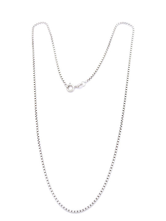PS Silver Ασημένια Αλυσίδα Λαιμού Λεπτή Πάχους 1.45mm και Μήκους 43cm