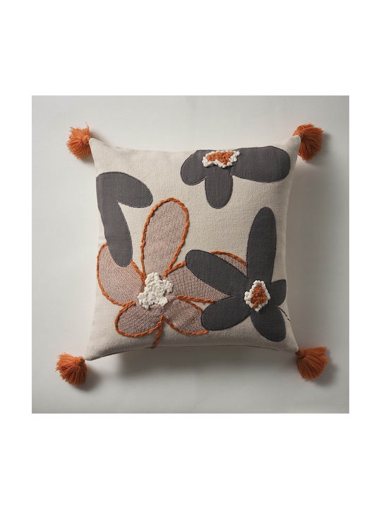 Gofis Home Decorative Pillow Case Louise 265 From 100% Cotton 265 Gray-Terra 45x45cm