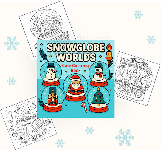 Obro Cărți De Colorat Cu Pagini Groase Snowglobe Worlds Desene Simple Confortabile De Crăciun Pentru Copii Adulți