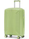 Puccini Berlin Μεσαία Βαλίτσα Ταξιδίου Σκληρή Light Green με 4 Ρόδες Ύψους 64εκ.