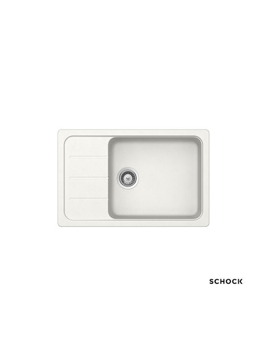 Schock Eingebauter Küchenspüle aus Flüssigem Granit M78xP50cm Weiß