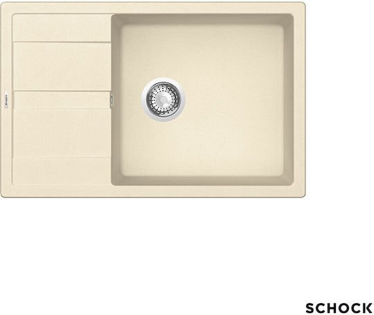 Schock Manhattan Drop-In Küchenspüle aus Flüssiger Granit M78xB50cm Beiges