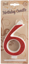 Giant Number Candles No.6 Red Lumea
