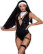 Std Nun Costume 7909 Σετ Καλόγριας Μαύρο 3τμχ