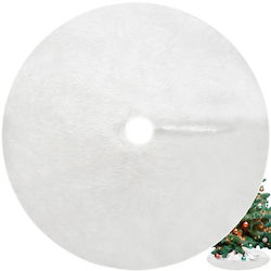 Weihnachtsbaum-Schürze Baum Weiß mit Pelz-Textur