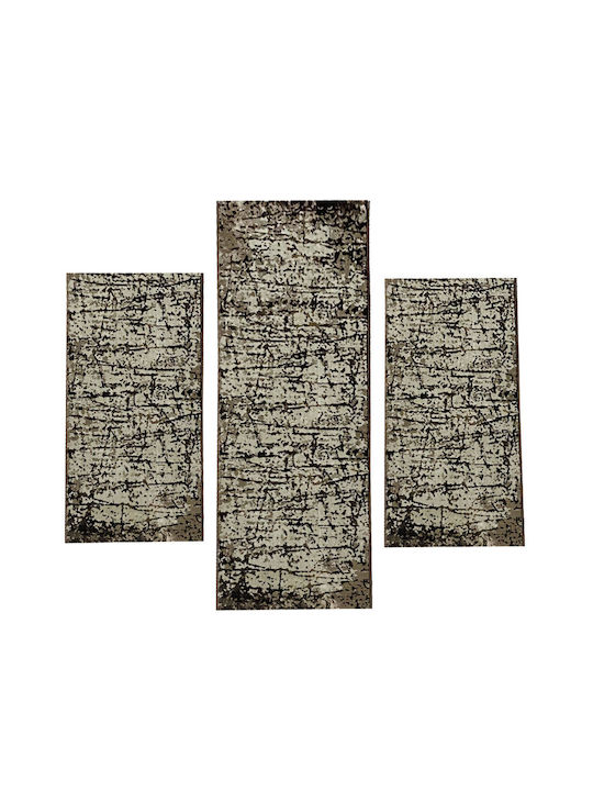 Modern Velvet Bedroom Rugs Set Brown Luna-0177-brown-set 3pcs