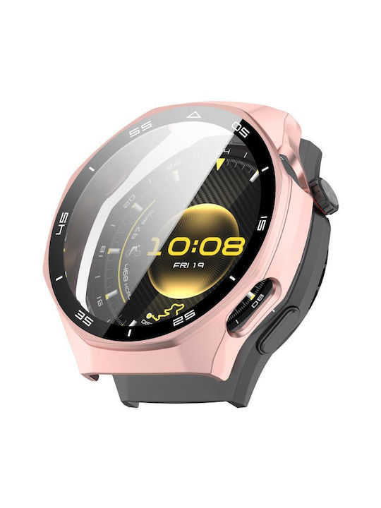Tempered Glass Film Integrated Plastic Case in Rose Gold color for Huawei Watch GT 6 Pro