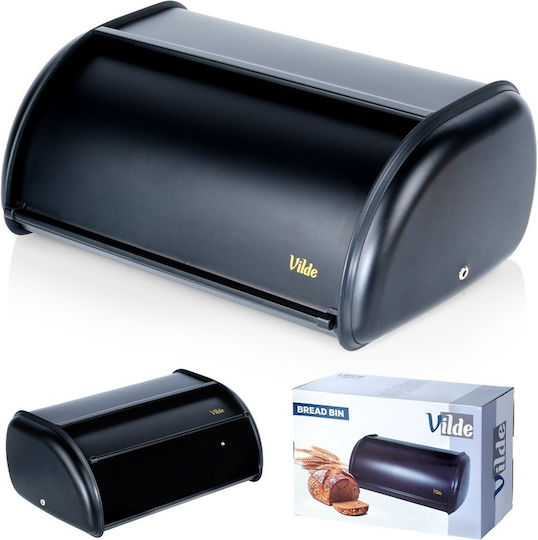 Orion Bread Box with Lid Inox Black 36x23x14.5cm