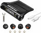 Siks Kit Sistem Monitorizare Presiune Aer Anvelope Auto Senzori Externi Alarmă Sonoră Oprire Automată Încărcare Solară Micro Usb Afișaj Lcd Presiune și Temperatură Anvelope în Timp Real Mașină Suv Autoturism Negru