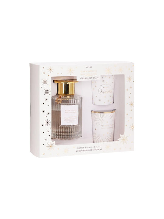 Σετ Αρωματικό Diffuser & 2 Κεριά Χριστουγεννιάτικα Cozy Flannel