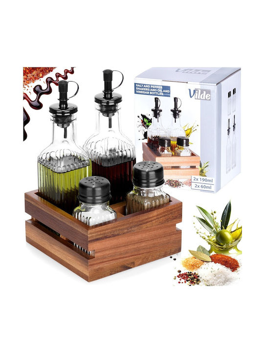 Orion Öl- & Essigspender-Set Hölzernes mit Ausgießer 190ml