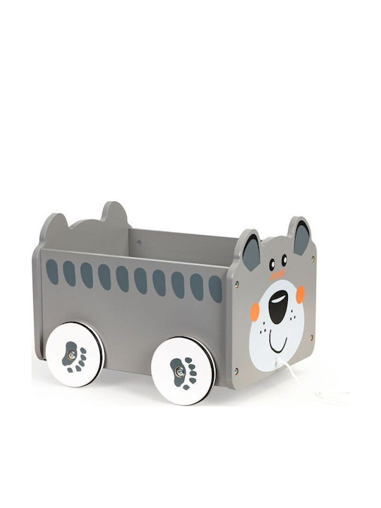 Smartic Cutie de Depozitare Jucării pentru Copii din Lemn Gri 30x22x22cm 1buc