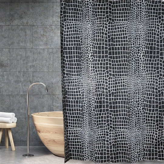 San Lorentzo Fabric Shower Curtain 180x180cm Black 1882