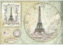 Stamperia Decoupage Rice Paper 48x33cm Tour Eiffel Watch