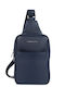 Leder Herrentasche Sling Marineblau
