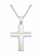 Men's Cross Chain Gold Inlay K14 Silver 925 Gold K14 St-vtj72g17