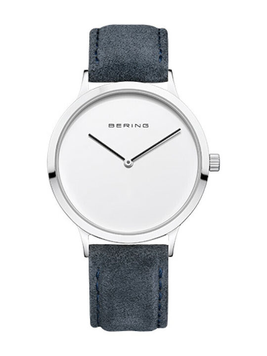 Bering Time Γυναικείο Ρολόι 39mm Μπαταρίας με Γκρι Δερμάτινο Λουράκι