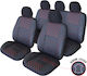 Smartic Huse Scaune Auto Queen Piele Sintetica Eco Piese Din Piele Naturala 11 Bucati Compatibile Cu Airbag Pliabile Material In 3 Straturi Negru Rosu