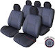 Smartic Huse Scaune Auto Queen Piele Sintetica Eco Piese Din Piele Naturala 11 Bucati Compatibile Cu Airbag Pliabile Material In 3 Straturi Negru Albastru