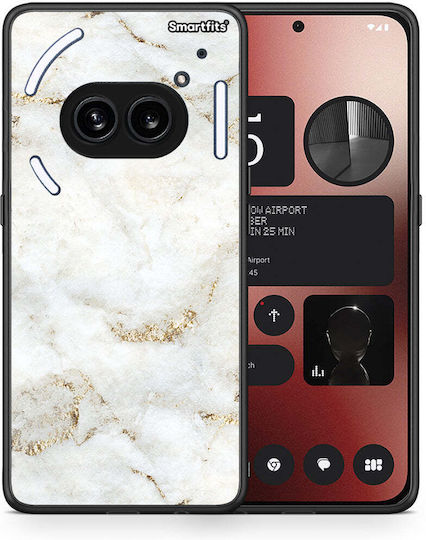 Бяла Златиста Мраморна Калъфка за Nothing Phone 2a