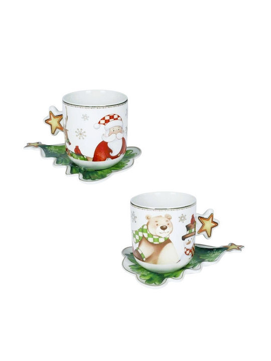Marva Set Christmas Cups Porcelain Brown L15.5xW12xD8.5cm. 2pcs