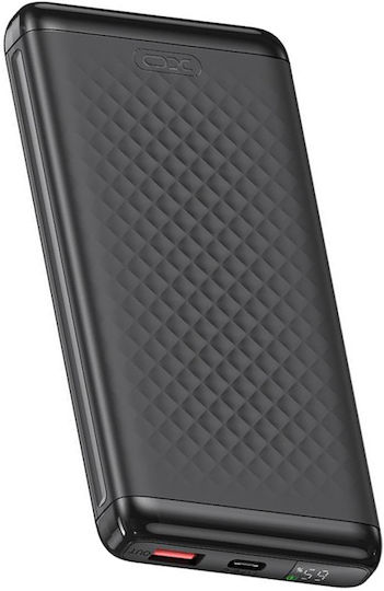 XO PB308 Power Bank 10000mAh 22.5W με Θύρα USB-A και Θύρα USB-C Quick Charge 3.0 Μαύρο