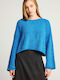 Damen Langarm Pullover Blau