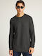 Herrenblusen Langarm Pullover Grau