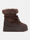 Stiefeletten Damen mit Pelz Braun