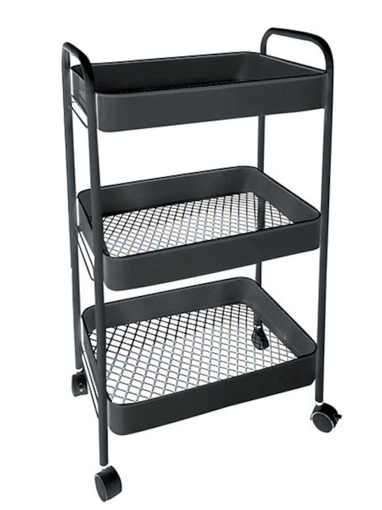 Sh001-black Μεταλλικη Ραφιερα 3 Θεσεων 41x28x72cm Μαυρο 1