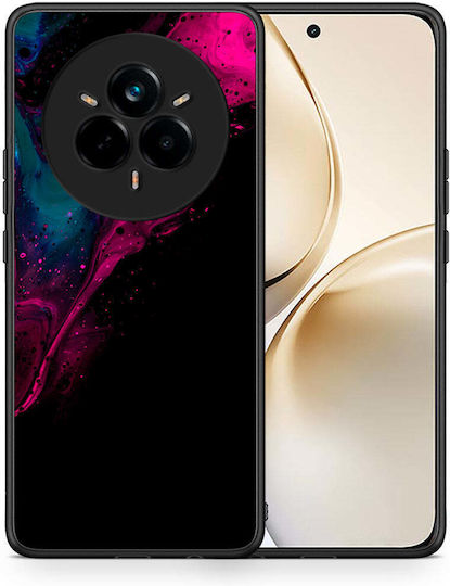 Husă Realme 14 Pro Plus Negru Roz Aquarelă