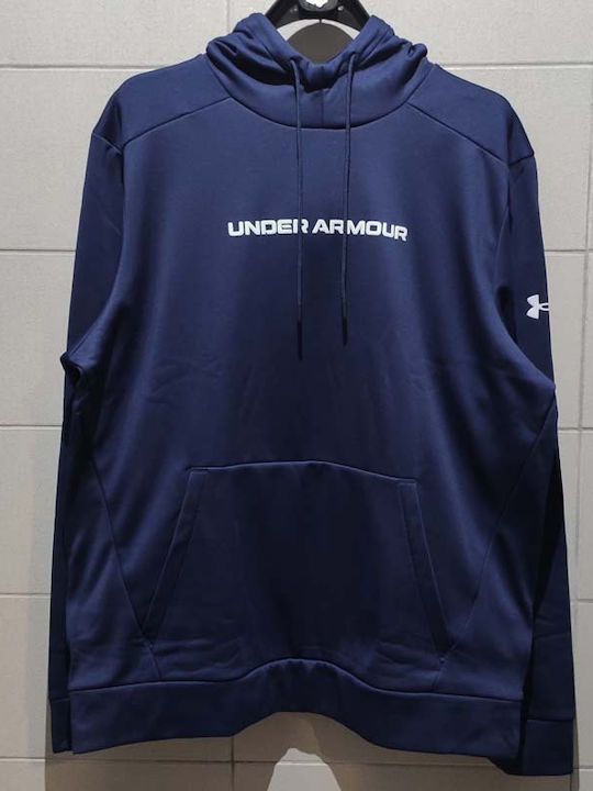 Under Armour Φούτερ με Κουκούλα Μπλε