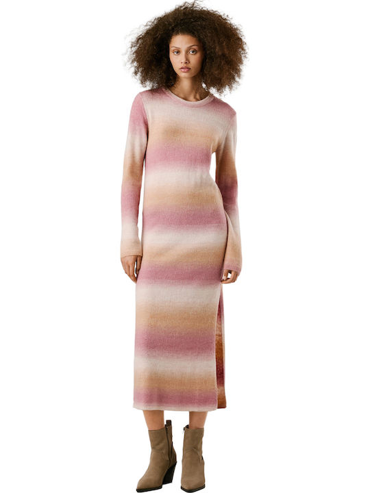 Pepe Jeans Midi Φόρεμα Πλεκτό Slate Rose