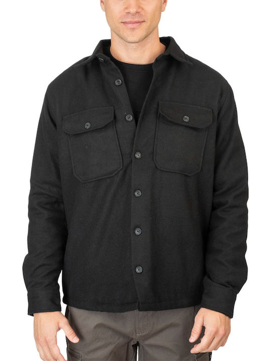 Rebase Μακρυμάνικo Overshirt Black
