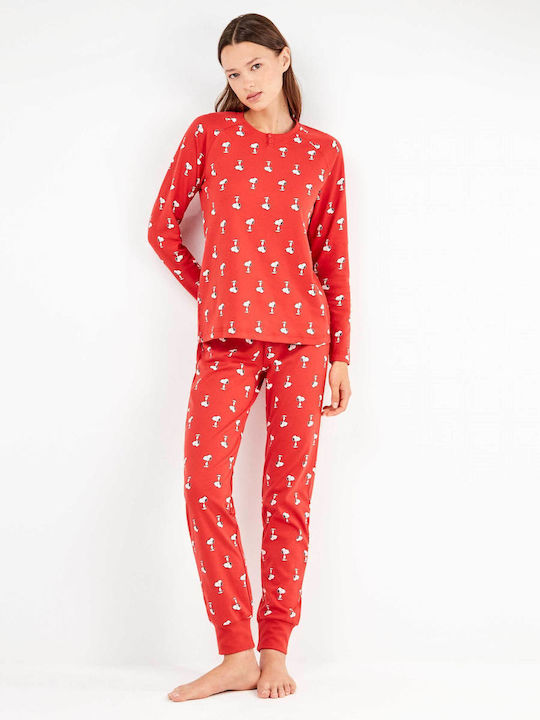 Gisela Winter Damen Pyjama-Set Kokkinh