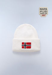 Napapijri Beanie Unisex Beanie Knitted in Ecru color Napapijri Beanie Unisex Beanie Knitted in Ecru color