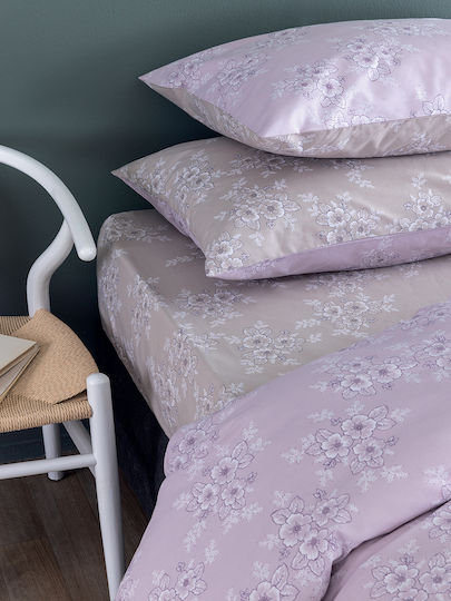 Palamaiki Set Față de Pernă cu plic de acoperire Lila 52x72cm.