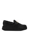 Leather Women's Moccasins in Black Color