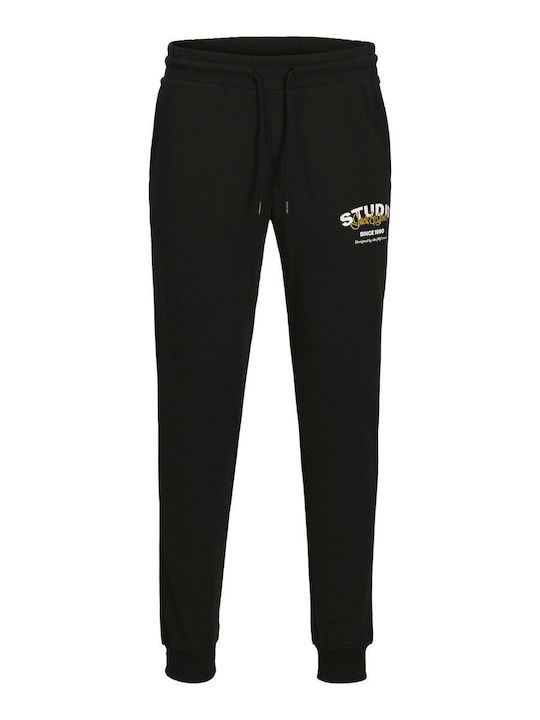 Jack & Jones Παντελόνι Φόρμας με Λάστιχο Black