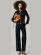 Drop Women's Denim One-piece Suit Jean Blue
