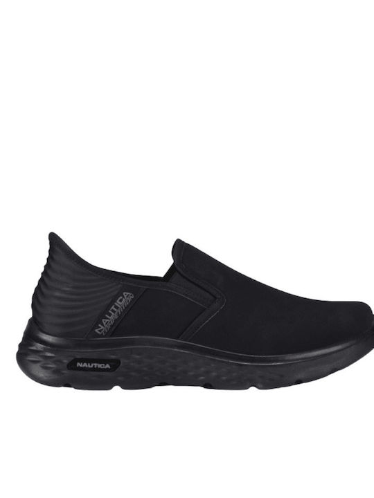 Kunstleder Herren Slip-Ons Schwarz