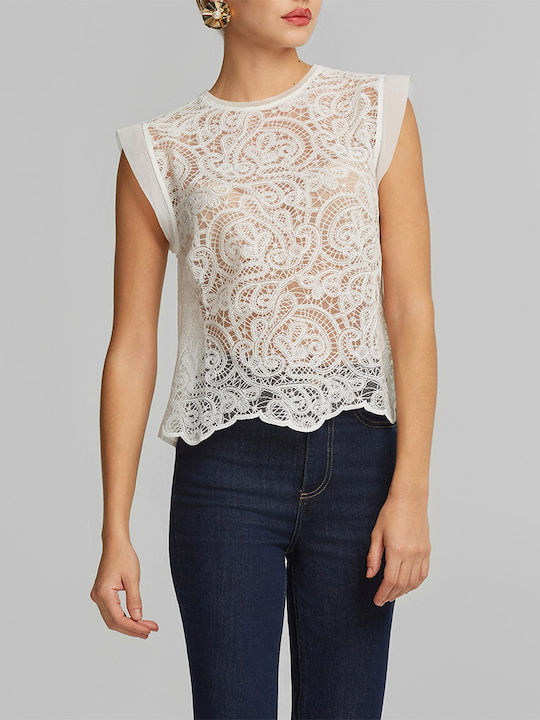 Women's Blouse Sleeveless Ecru