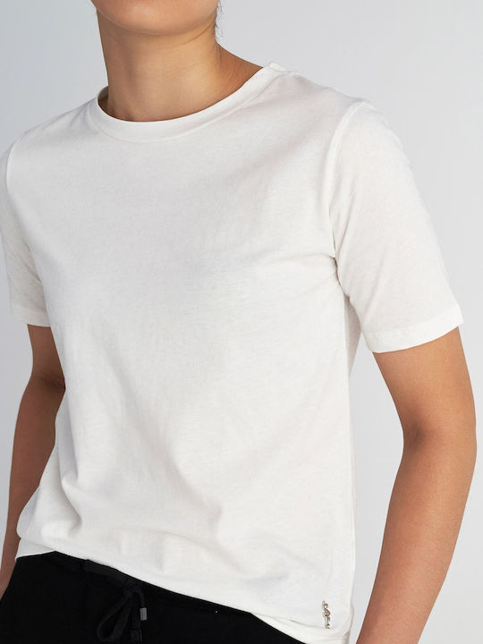SugarFree Damen Bluse Baumwolle Kurzärmelig White